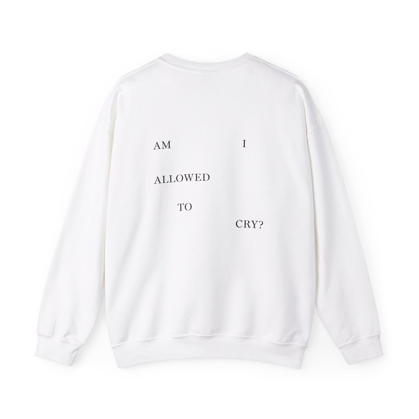 "AM I ALLOWED TO CRY?" TTPD 'The Albatross' Variant Crewneck (TS, The Tortured Poets Department, Unisex Heavy Blend™ Crewneck Sweatshirt)