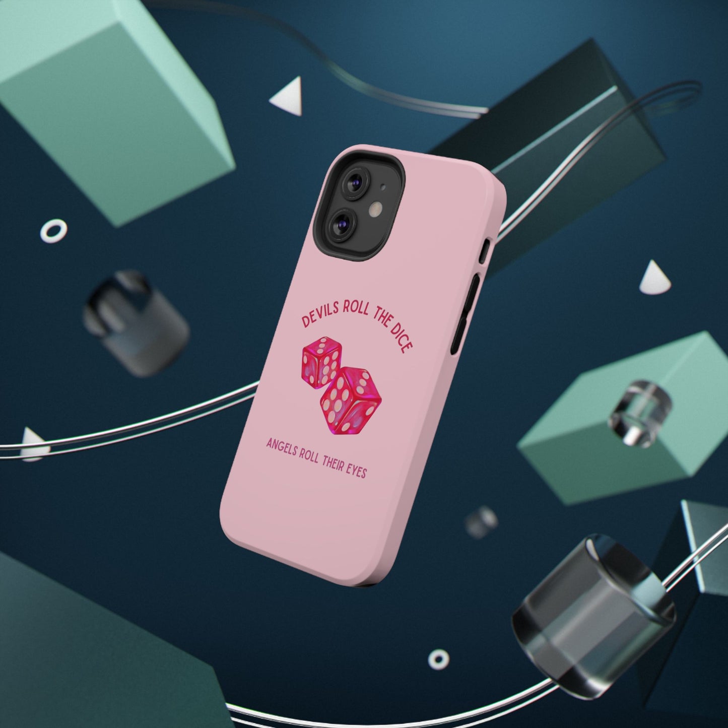 "Devils Roll The Dice, Angels Roll Their Eyes" Taylor Swift Cruel Summer (Lover) Pink Dice Impact-Resistant Phone Cases (Iphone & Samsung)