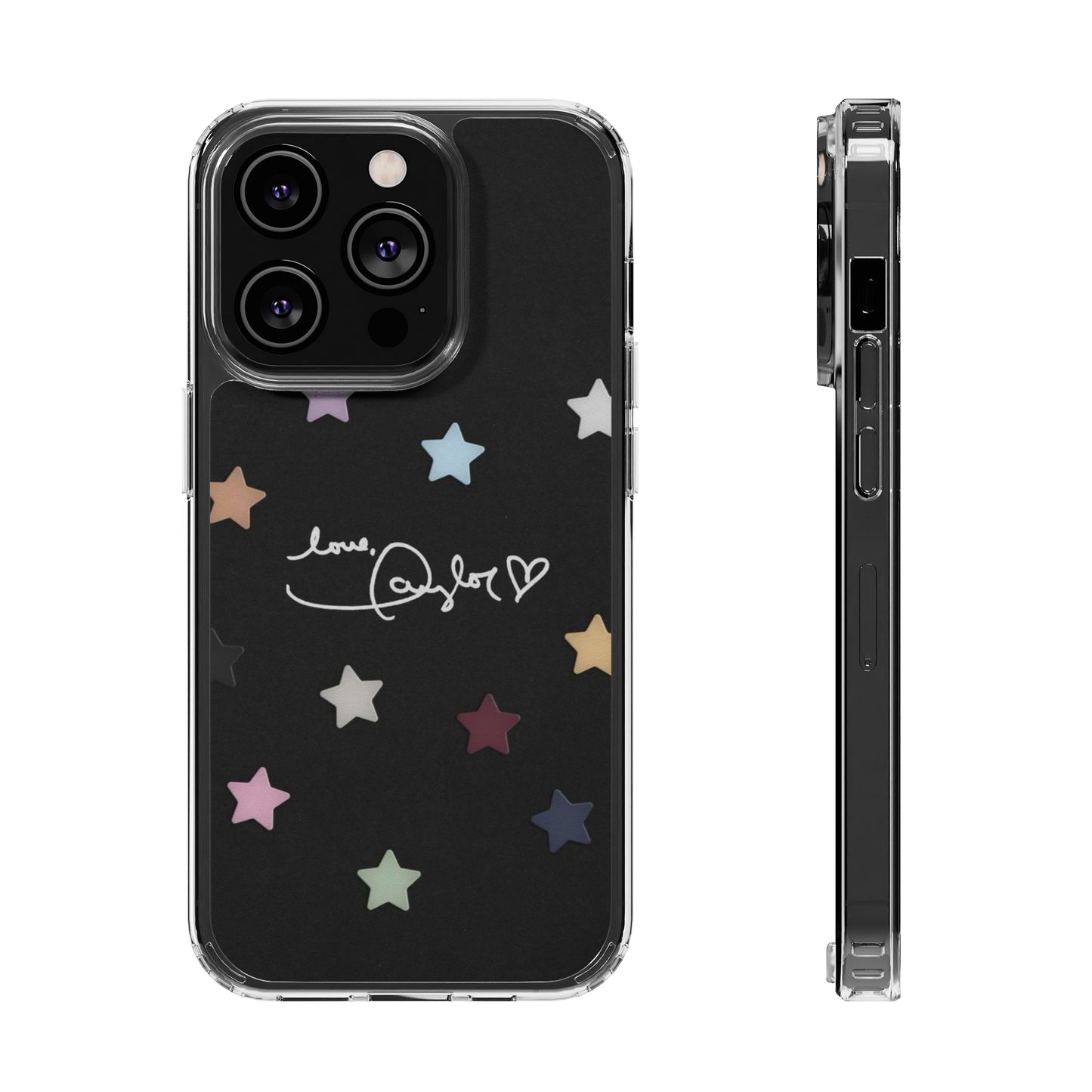 "Love, Taylor" Taylor Swift Confetti Black/Clear Phone Cases (Iphone & Samsung)