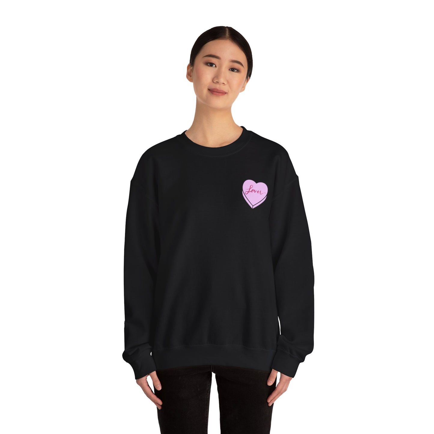 TS "Lover" Valentine's Day Candy Heart Unisex Heavy Blend™ Crewneck Sweatshirt