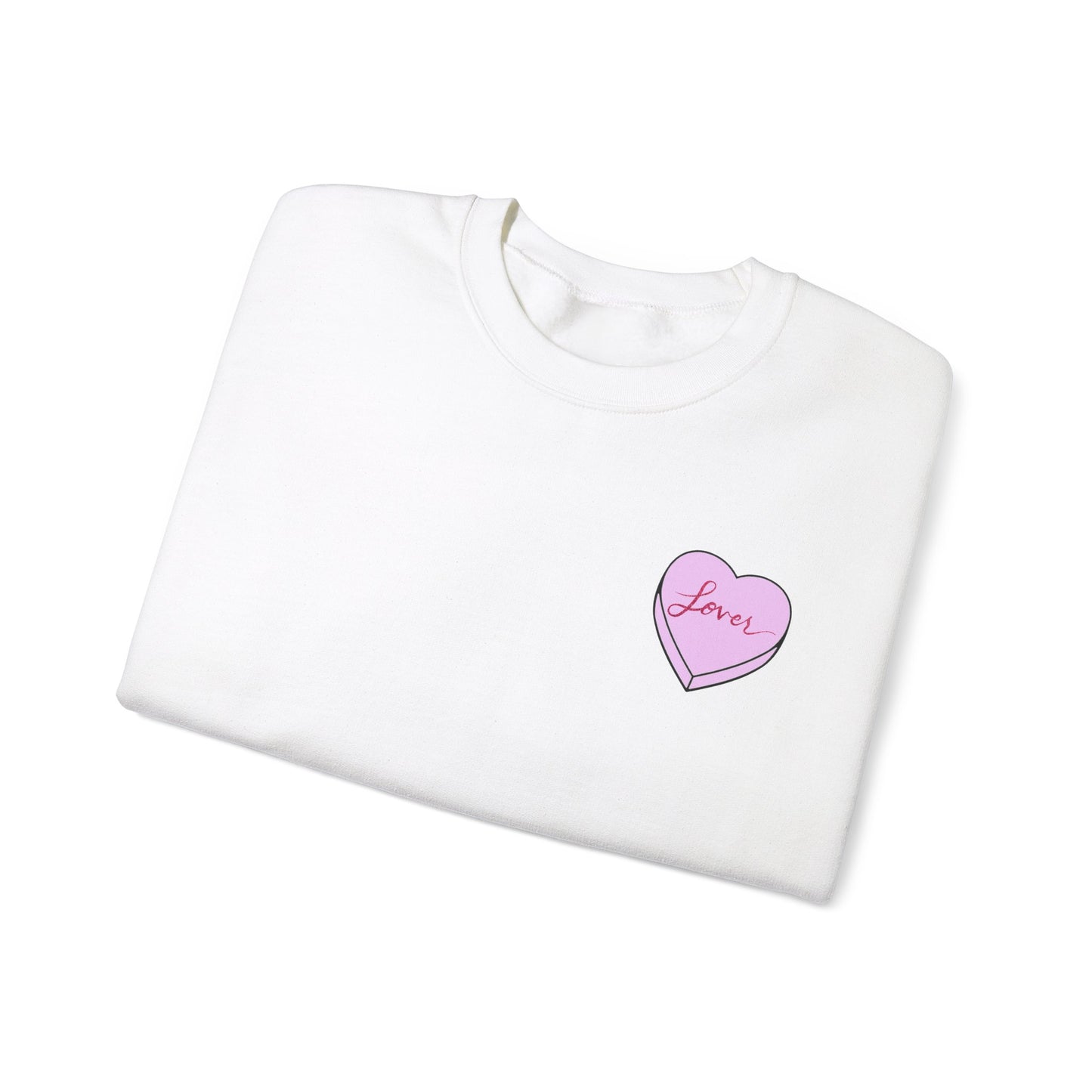 TS "Lover" Valentine's Day Candy Heart Unisex Heavy Blend™ Crewneck Sweatshirt