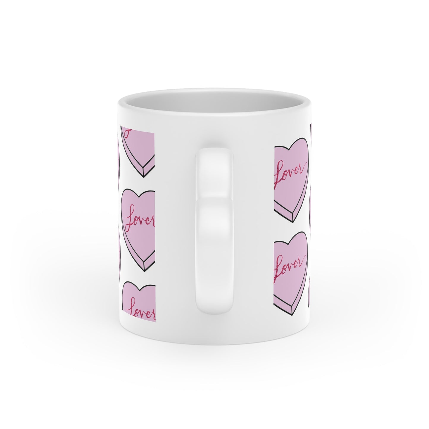 TS "Lover" Valentine's Day Candy Heart Heart-Shaped Mug