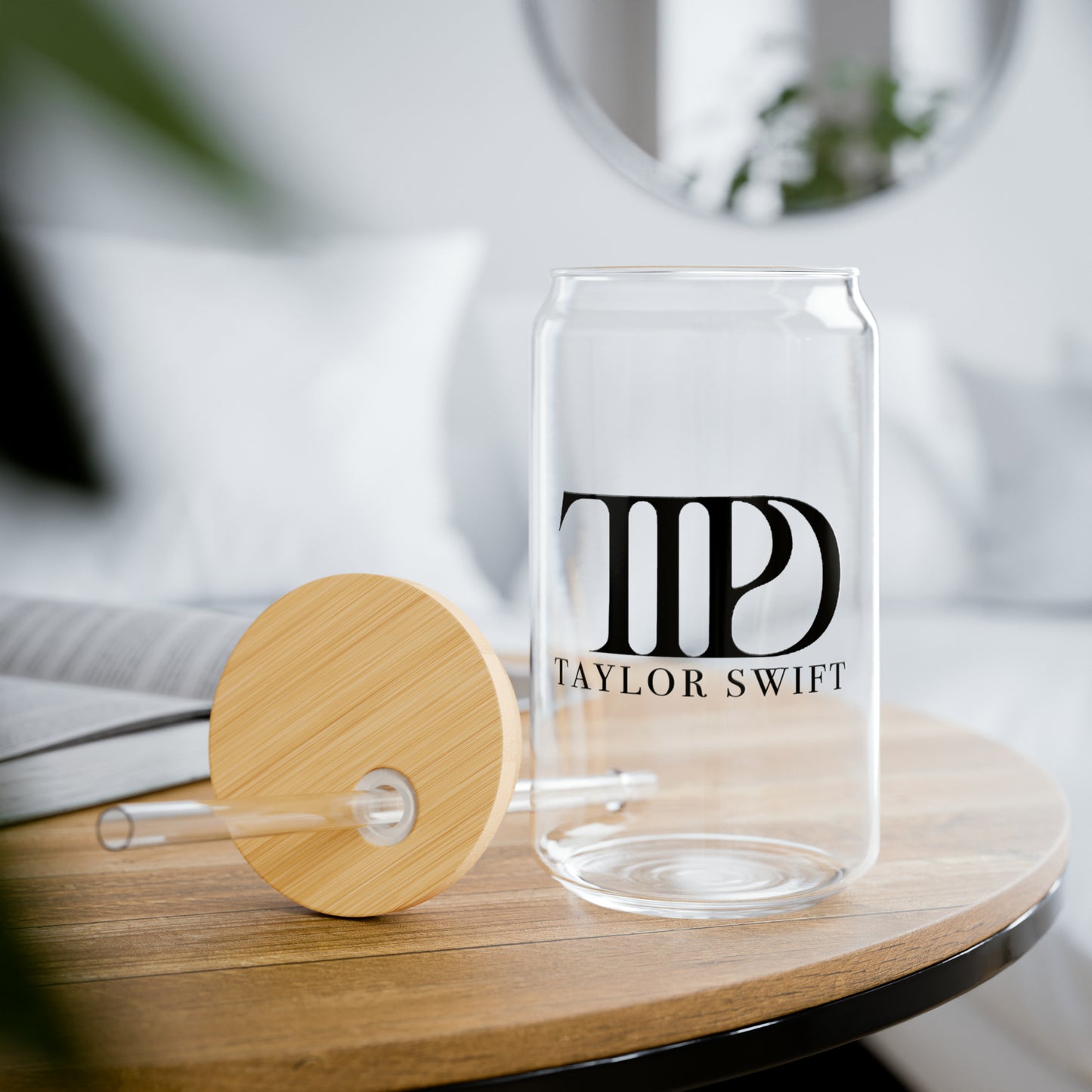 TTPD Logo 'Can' Glass With Lid & Straw (The Tortured Poets Department, TS 11, Sipper Glass, 16oz)