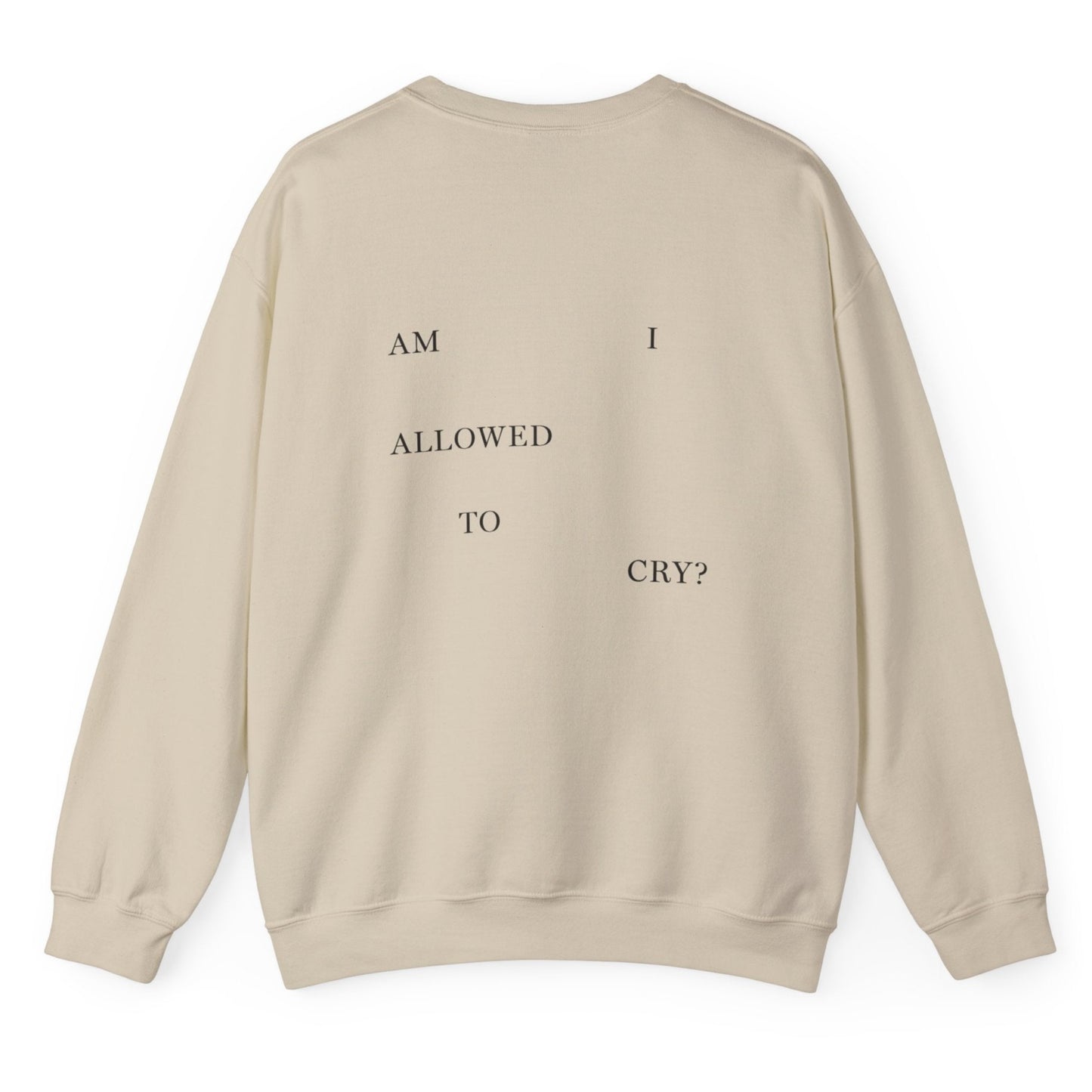 "AM I ALLOWED TO CRY?" TTPD 'The Albatross' Variant Crewneck (TS, The Tortured Poets Department, Unisex Heavy Blend™ Crewneck Sweatshirt)