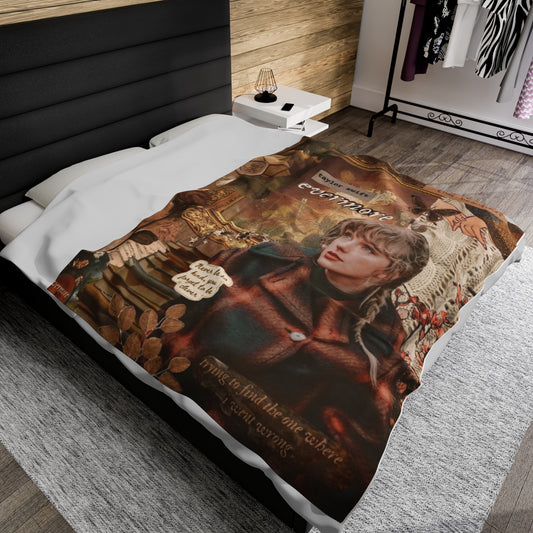 Taylor Swift Brown Evermore Fall Velveteen Plush Blanket