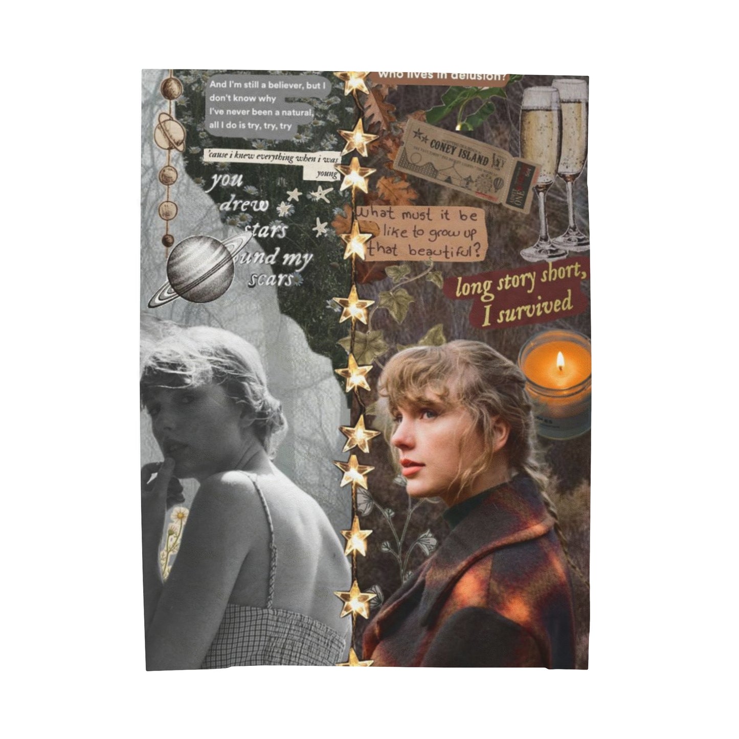 Folklore/Evermore Taylor Swift Split Velveteen Plush Blanket