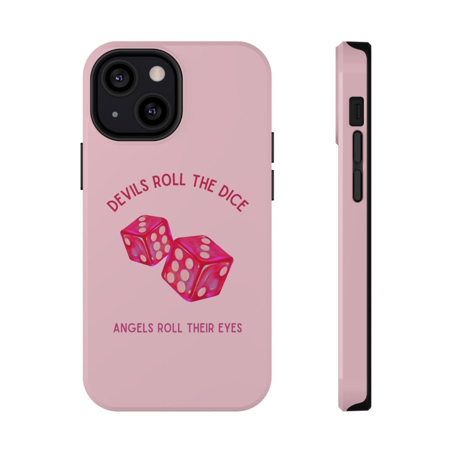 "Devils Roll The Dice, Angels Roll Their Eyes" Taylor Swift Cruel Summer (Lover) Pink Dice Impact-Resistant Phone Cases (Iphone & Samsung)