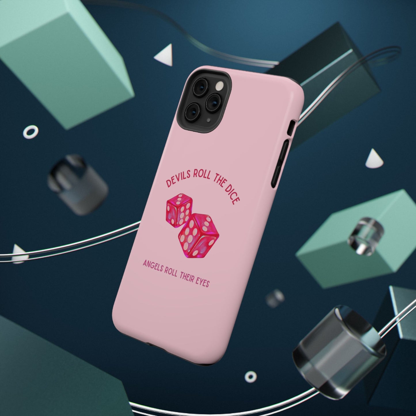 "Devils Roll The Dice, Angels Roll Their Eyes" Taylor Swift Cruel Summer (Lover) Pink Dice Impact-Resistant Phone Cases (Iphone & Samsung)