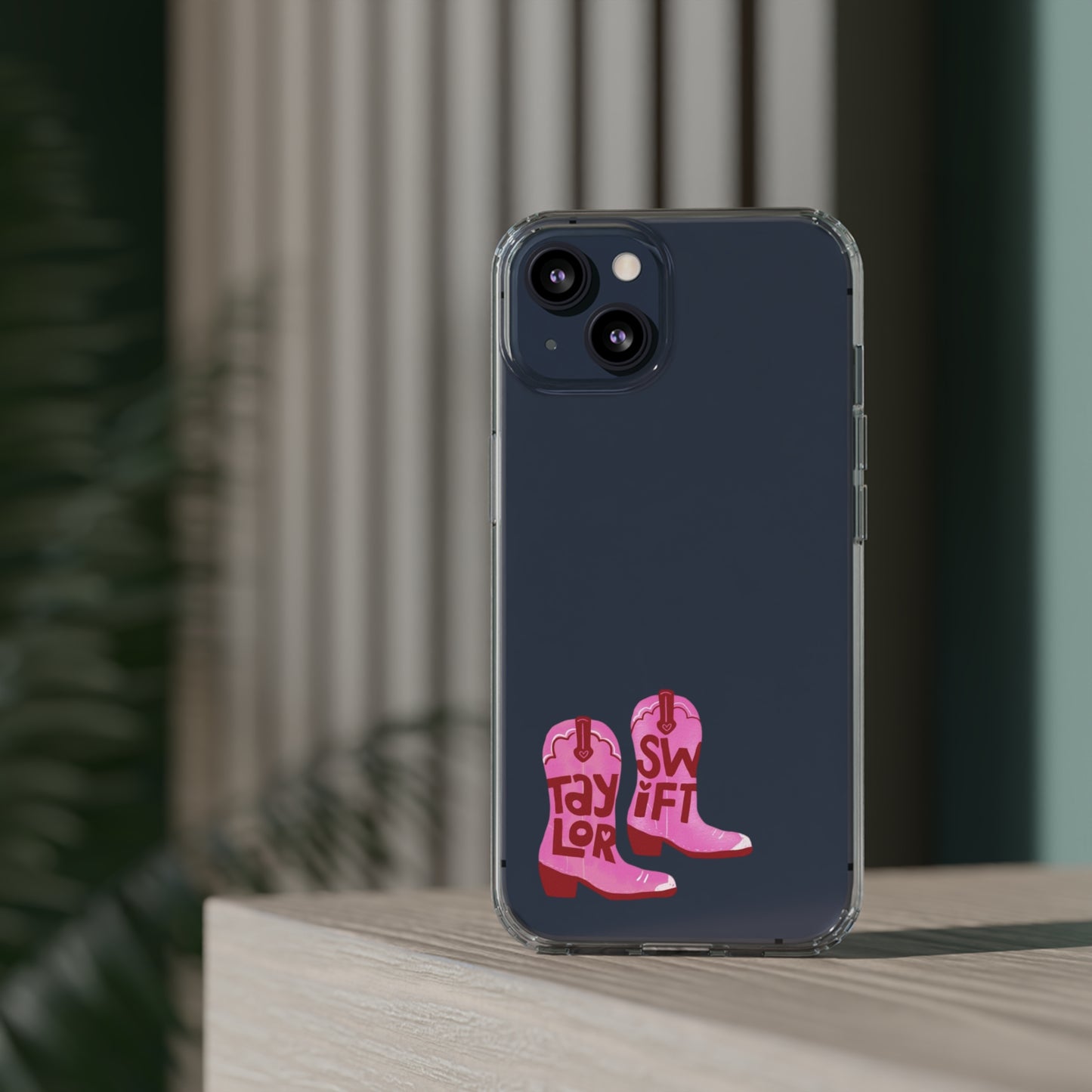 "Taylor Swift" Pink Cowboy Boots (Debut) Clear Phone Cases (Iphone & Samsung)