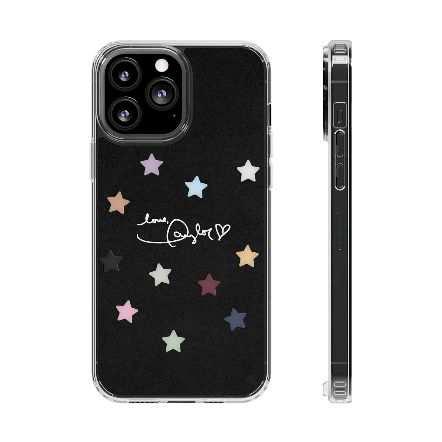 "Love, Taylor" Taylor Swift Confetti Black/Clear Phone Cases (Iphone & Samsung)