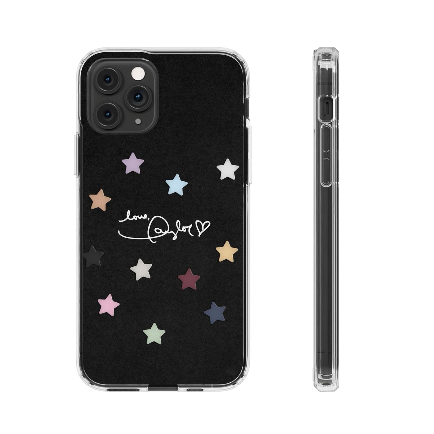 "Love, Taylor" Taylor Swift Confetti Black/Clear Phone Cases (Iphone & Samsung)