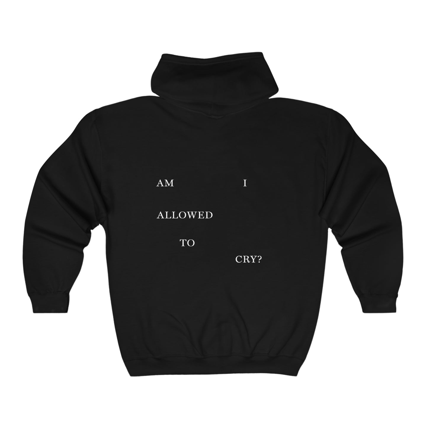 "AM I ALLOWED TO CRY?" 'The Albatross' Variant ZIP-UP Hoodie (TS, The Tortured Poets Department, Unisex Heavy Blend™ Full Zip Hooded Sweatshirt)