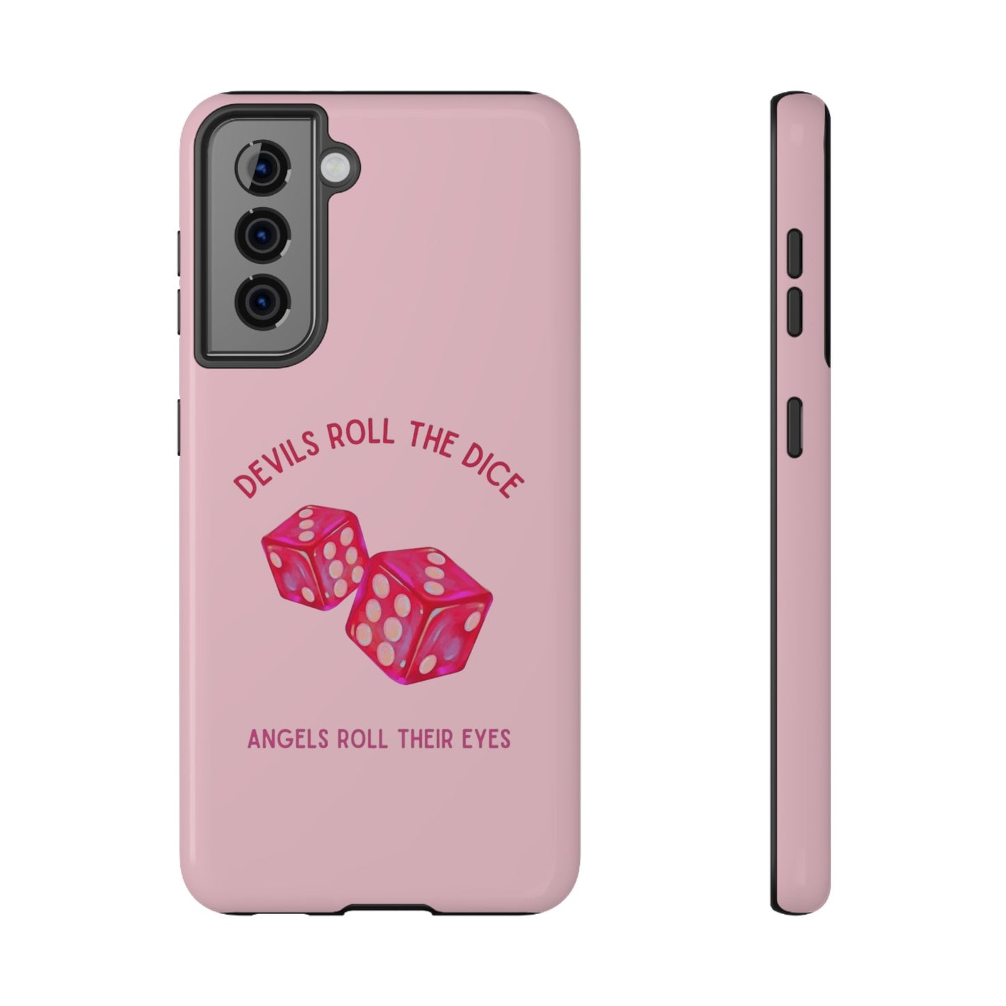 "Devils Roll The Dice, Angels Roll Their Eyes" Taylor Swift Cruel Summer (Lover) Pink Dice Impact-Resistant Phone Cases (Iphone & Samsung)