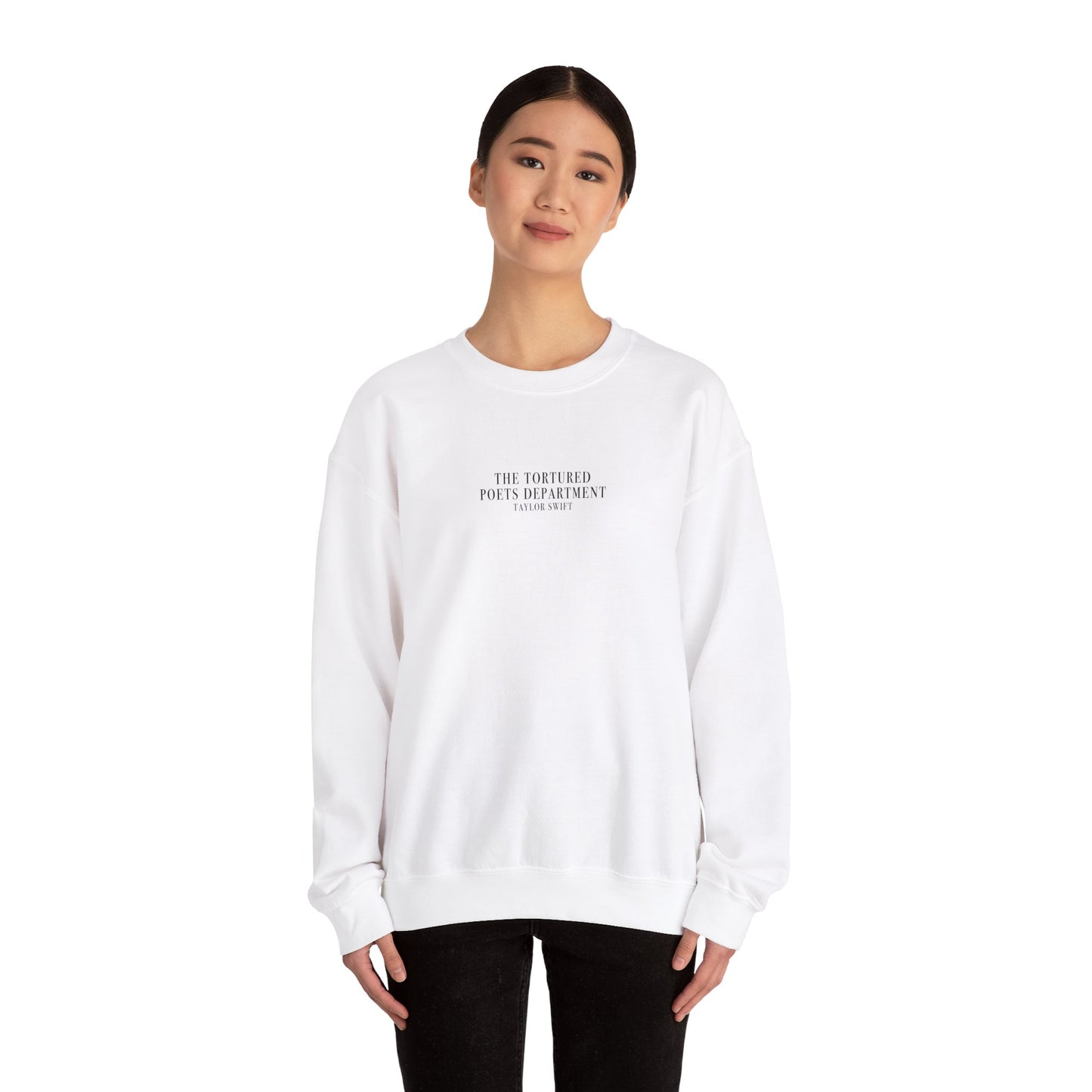 BASIC "The Tortured Poets Department Taylor Swift" (TS, The Tortured Poets Department, Basic Sweatshirt, Unisex Heavy Blend™ Crewneck Sweatshirt)