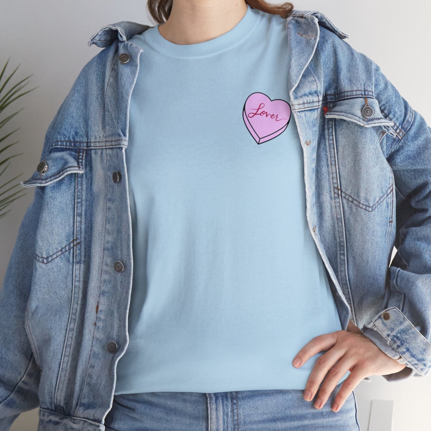 TS "Lover" Valentine's Day Candy Heart Unisex Heavy Cotton Tee