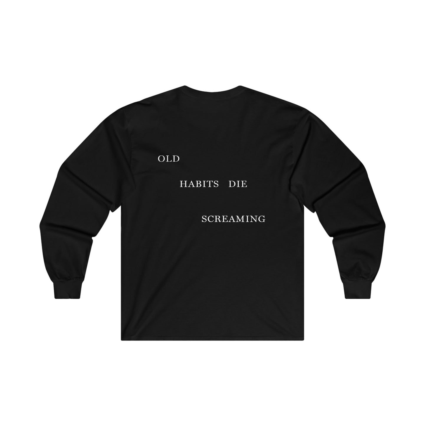 "OLD HABITS DIE SCREAMING" TTPD 'The Black Dog' Variant Long Sleeve (TS, The Tortured Poets Department, Unisex Ultra Cotton Long Sleeve Tee)