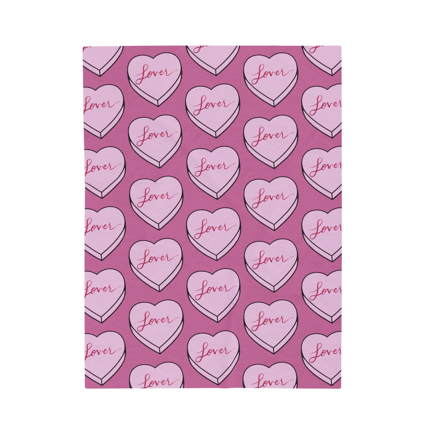 TS "Lover" Valentine's Day Candy Heart Velveteen Plush Blanket