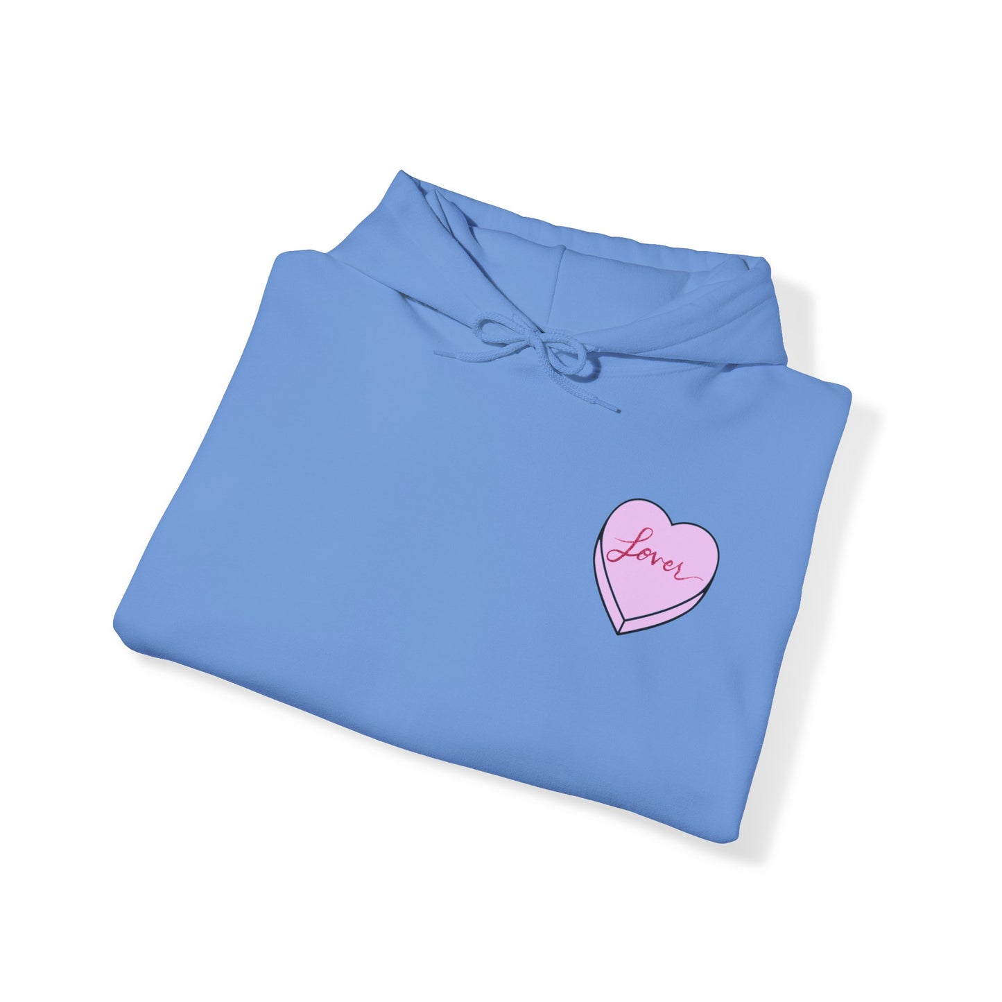 TS "Lover" Valentine's Day Candy Heart Unisex Heavy Blend™ Hooded Sweatshirt