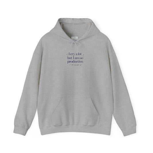 TS "I cry a lot but I am so productive, it's an art." TTPD Hoodie (Multiple Colors Available, Unisex Heavy Blend™ Hooded Sweatshirt)