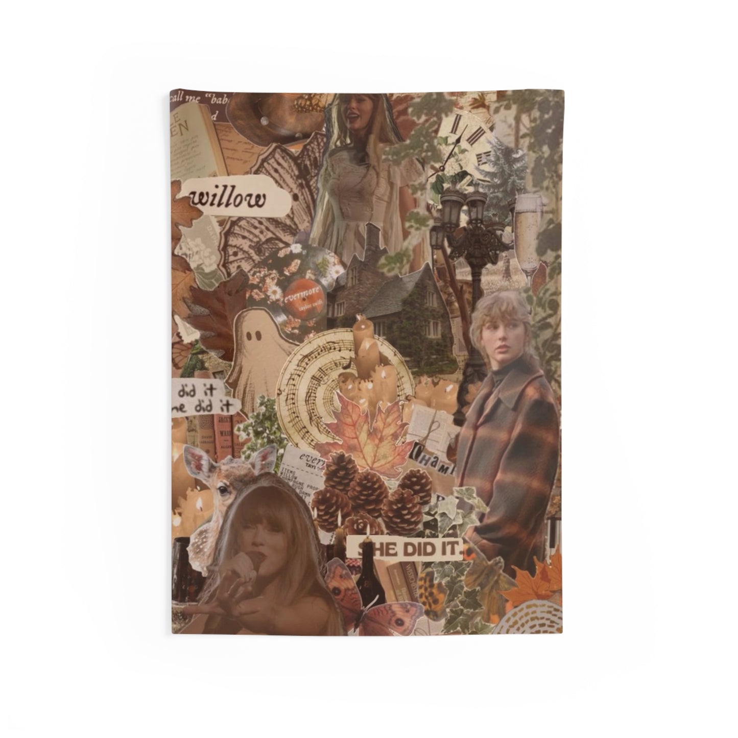 Light Brown Evermore Taylor Swift Fall/Autumn Tapestry