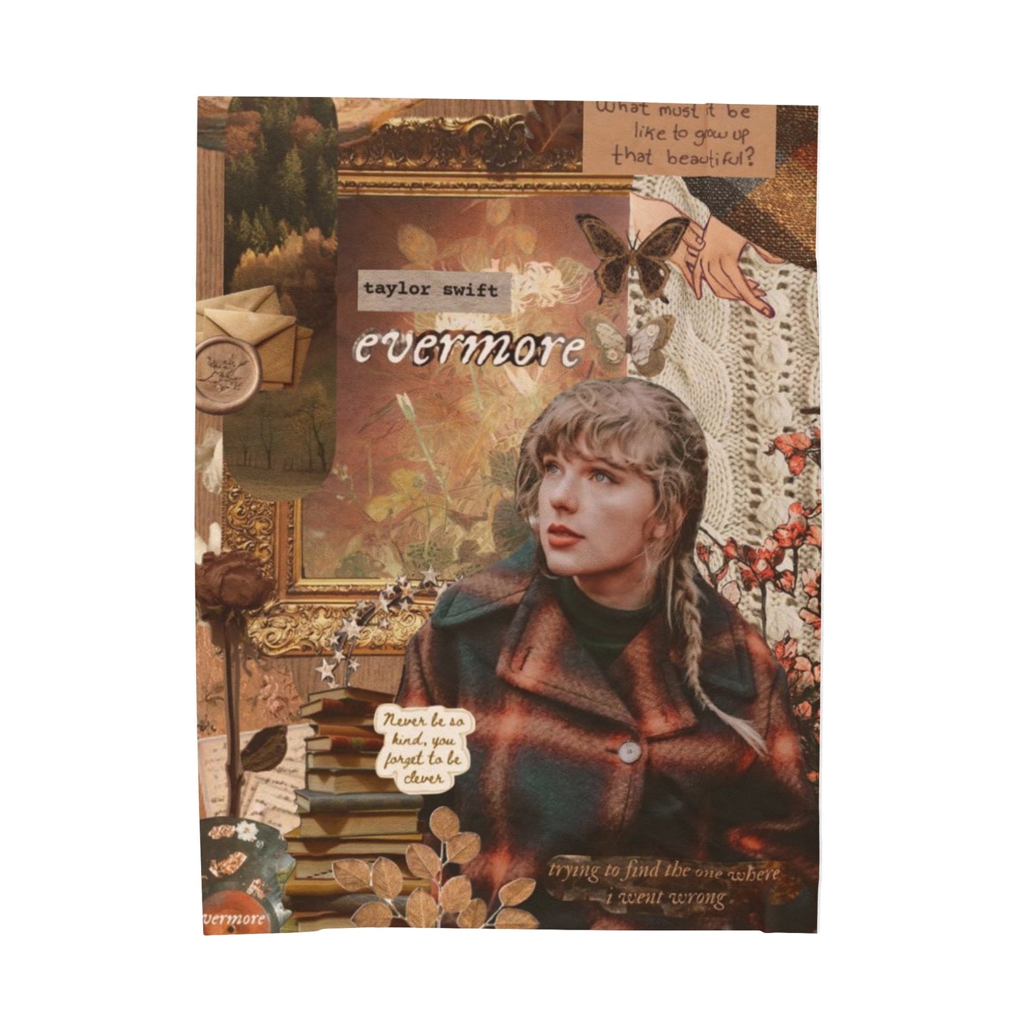 Taylor Swift Brown Evermore Fall Velveteen Plush Blanket