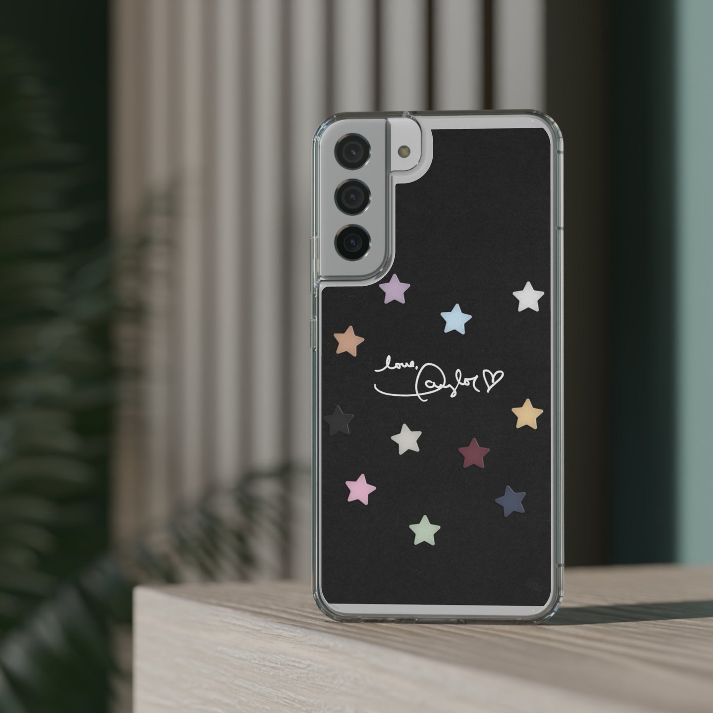 "Love, Taylor" Taylor Swift Confetti Black/Clear Phone Cases (Iphone & Samsung)