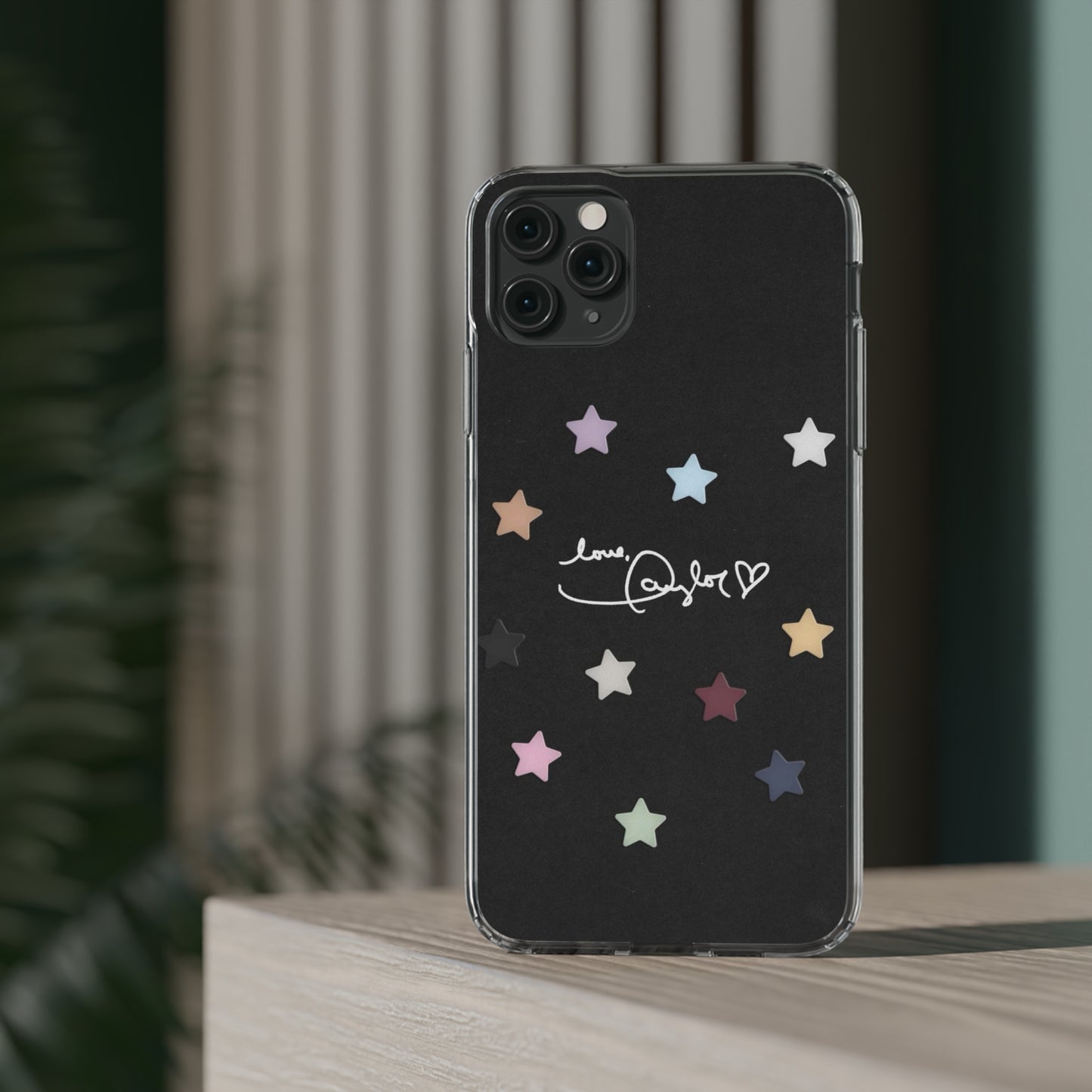 "Love, Taylor" Taylor Swift Confetti Black/Clear Phone Cases (Iphone & Samsung)