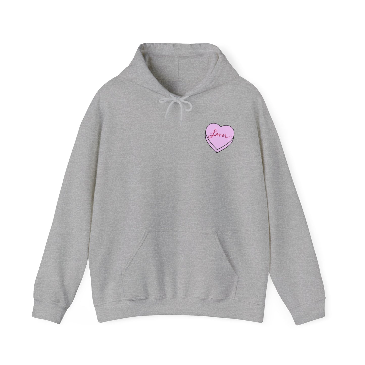 TS "Lover" Valentine's Day Candy Heart Unisex Heavy Blend™ Hooded Sweatshirt