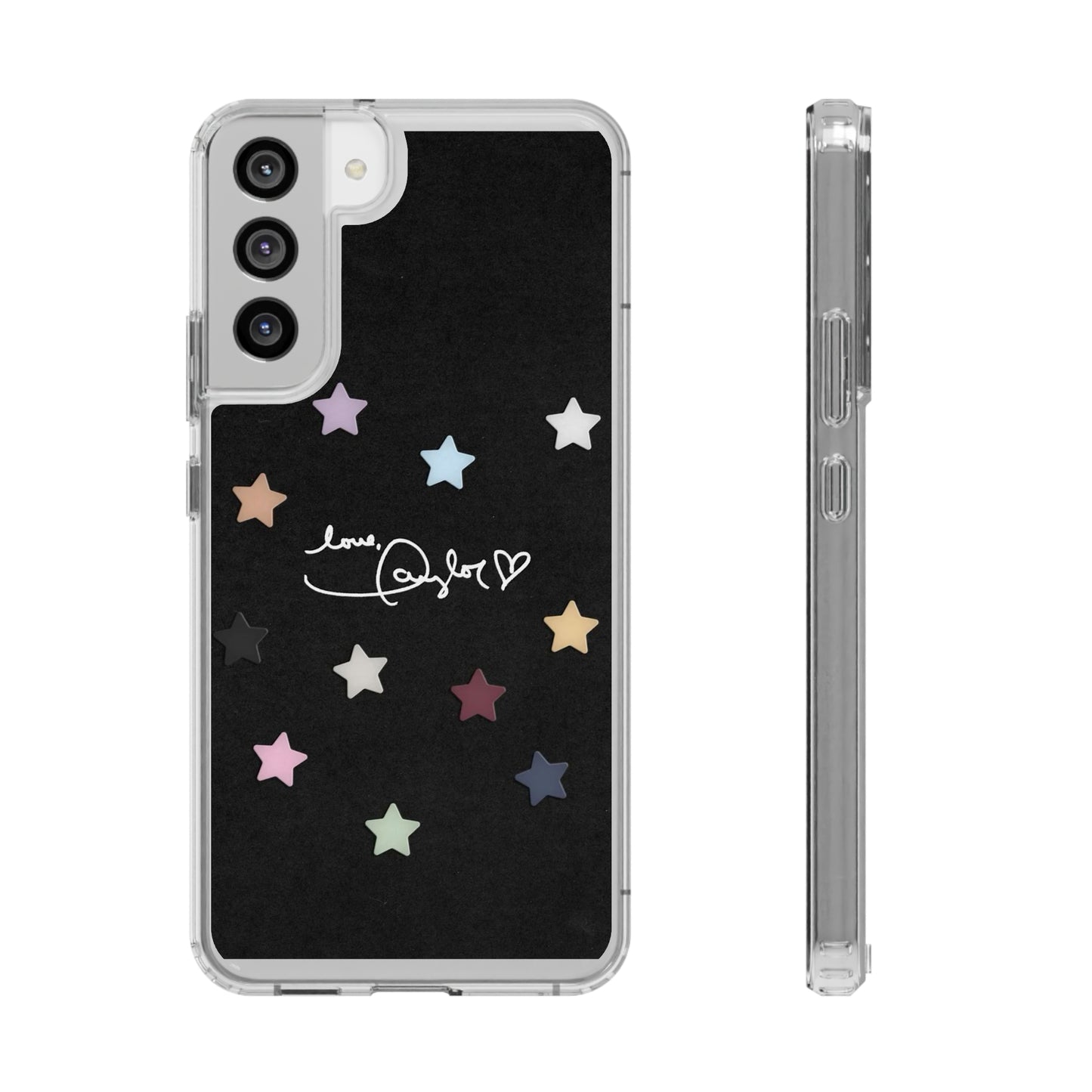 "Love, Taylor" Taylor Swift Confetti Black/Clear Phone Cases (Iphone & Samsung)