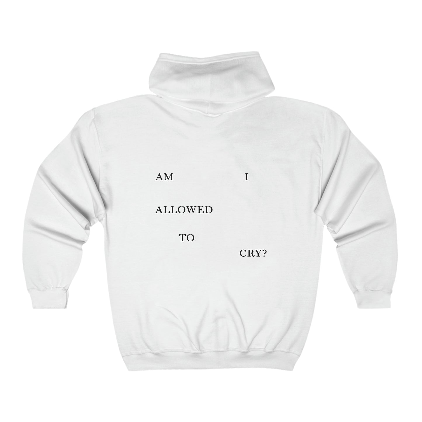 "AM I ALLOWED TO CRY?" 'The Albatross' Variant ZIP-UP Hoodie (TS, The Tortured Poets Department, Unisex Heavy Blend™ Full Zip Hooded Sweatshirt)