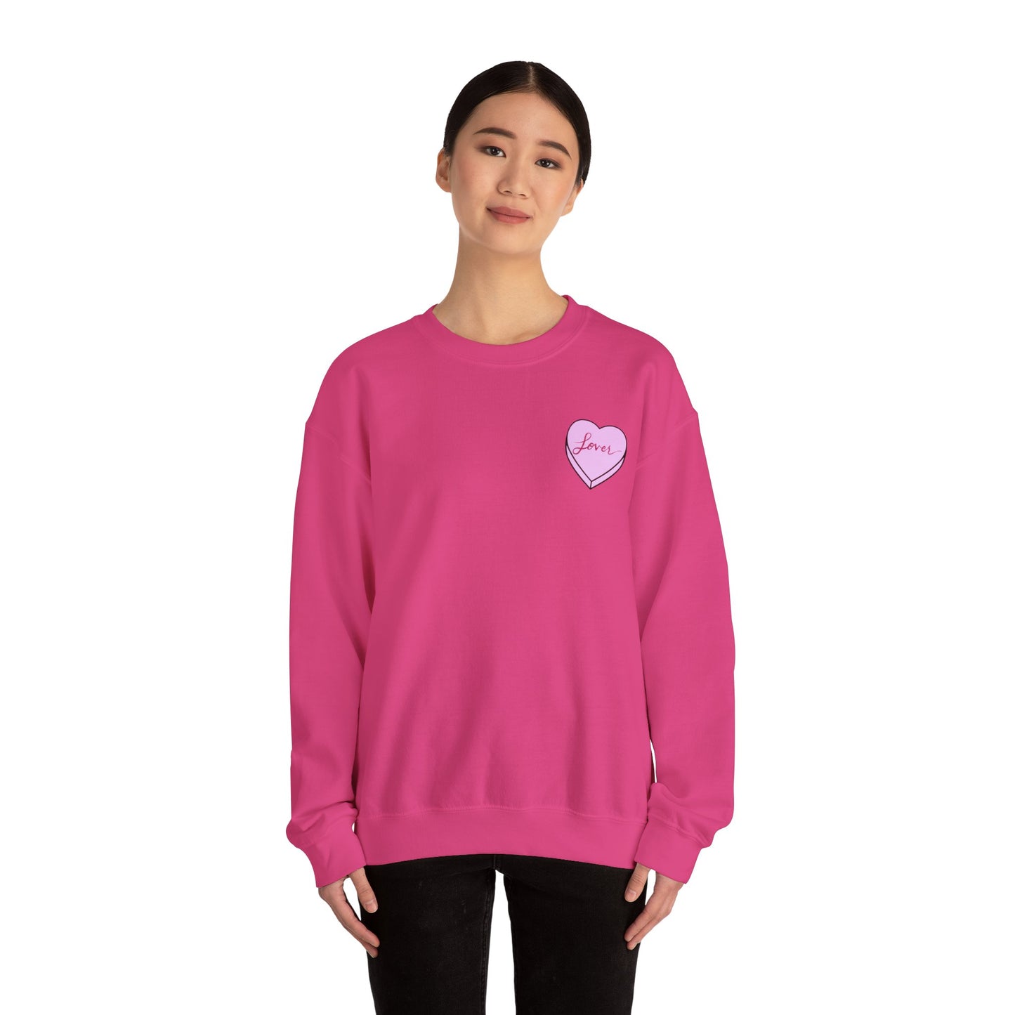 TS "Lover" Valentine's Day Candy Heart Unisex Heavy Blend™ Crewneck Sweatshirt