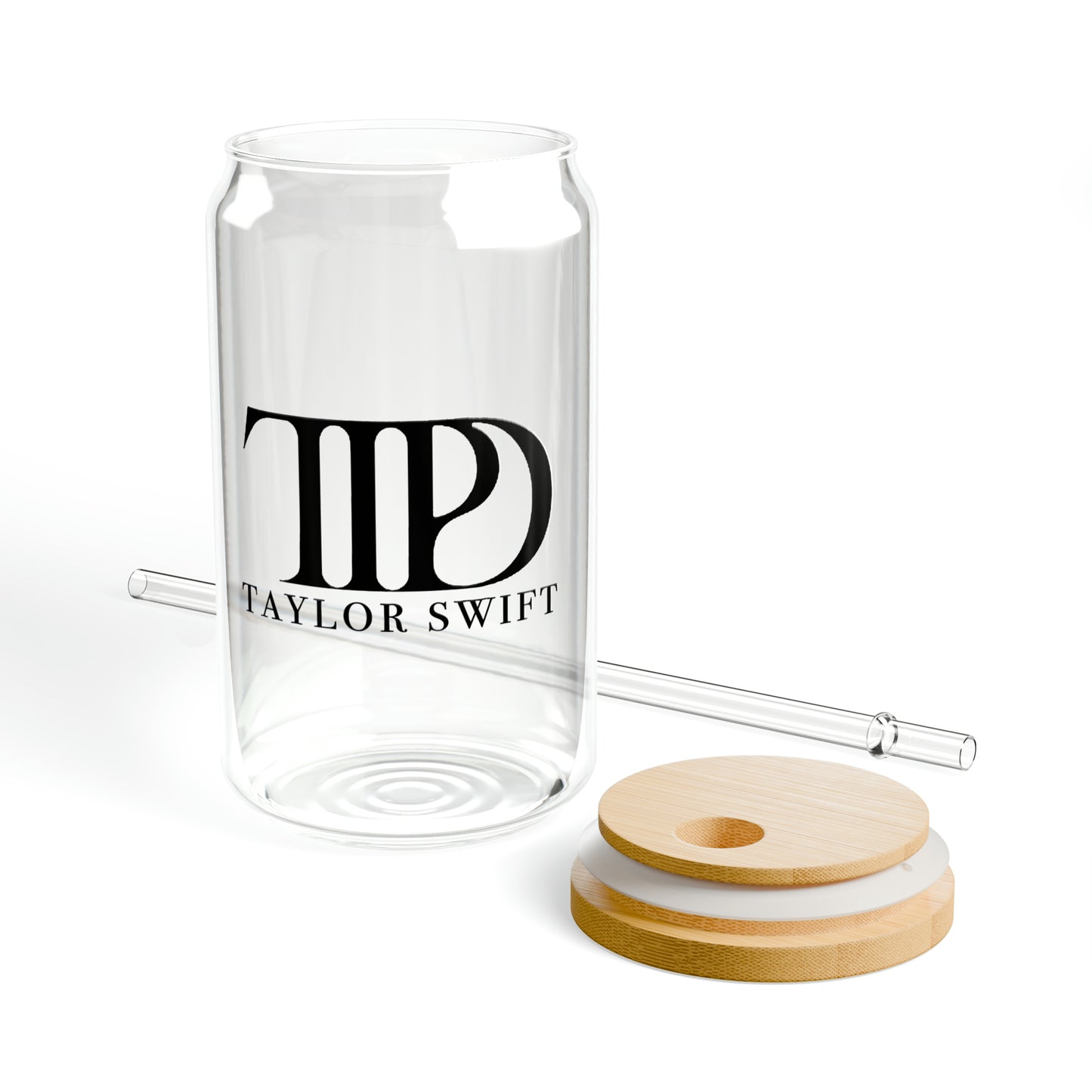 TTPD Logo 'Can' Glass With Lid & Straw (The Tortured Poets Department, TS 11, Sipper Glass, 16oz)