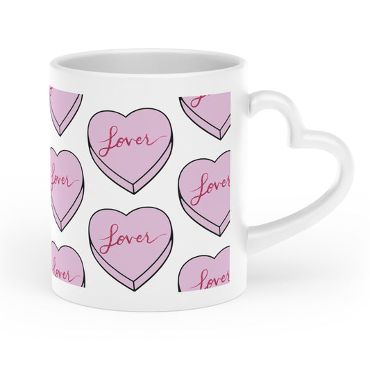 TS "Lover" Valentine's Day Candy Heart Heart-Shaped Mug