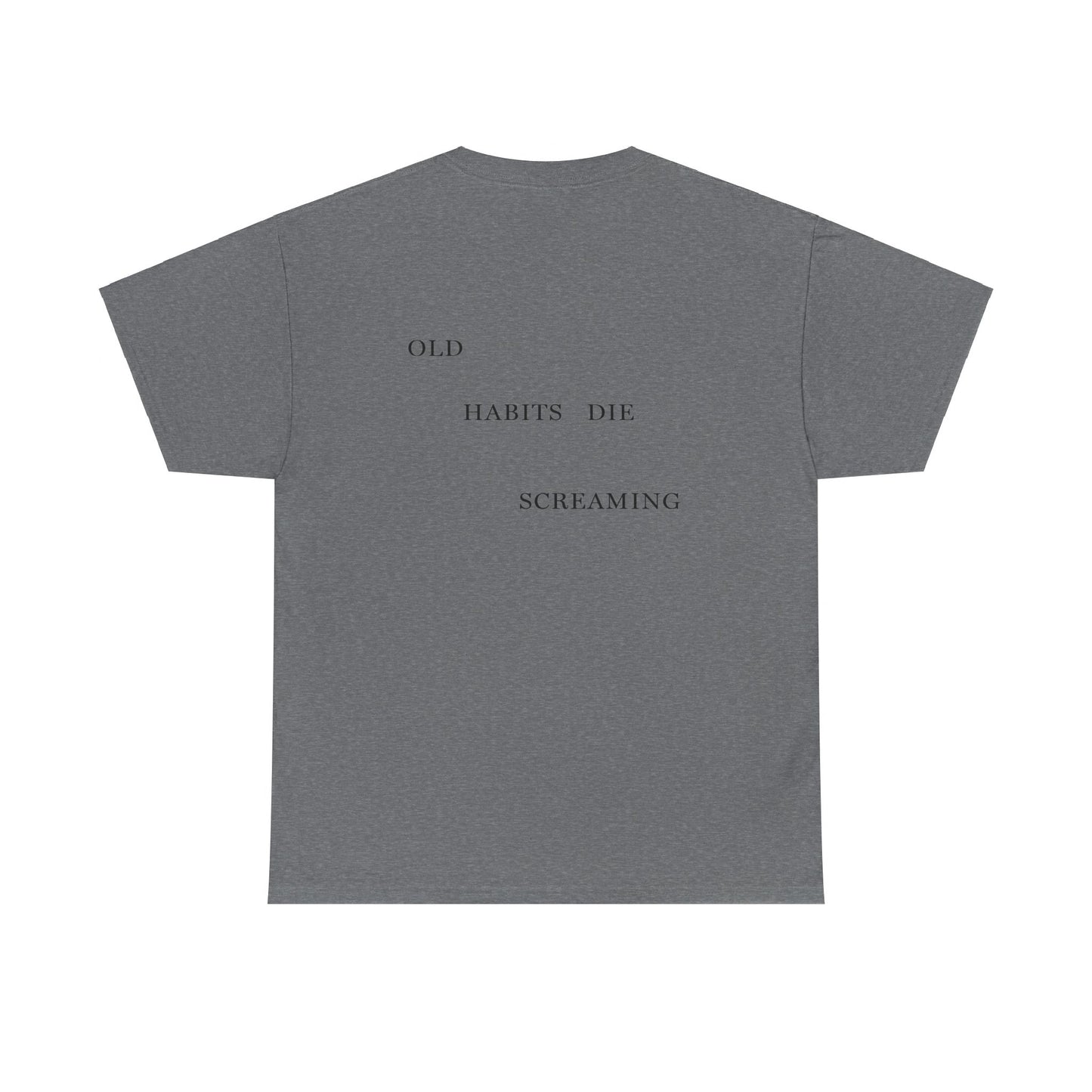 "OLD HABITS DIE SCREAMING" TTPD 4th Variant T-Shirt (TS, The Tortured Poets Department, Basic Tee, Unisex Heavy Cotton Tee)