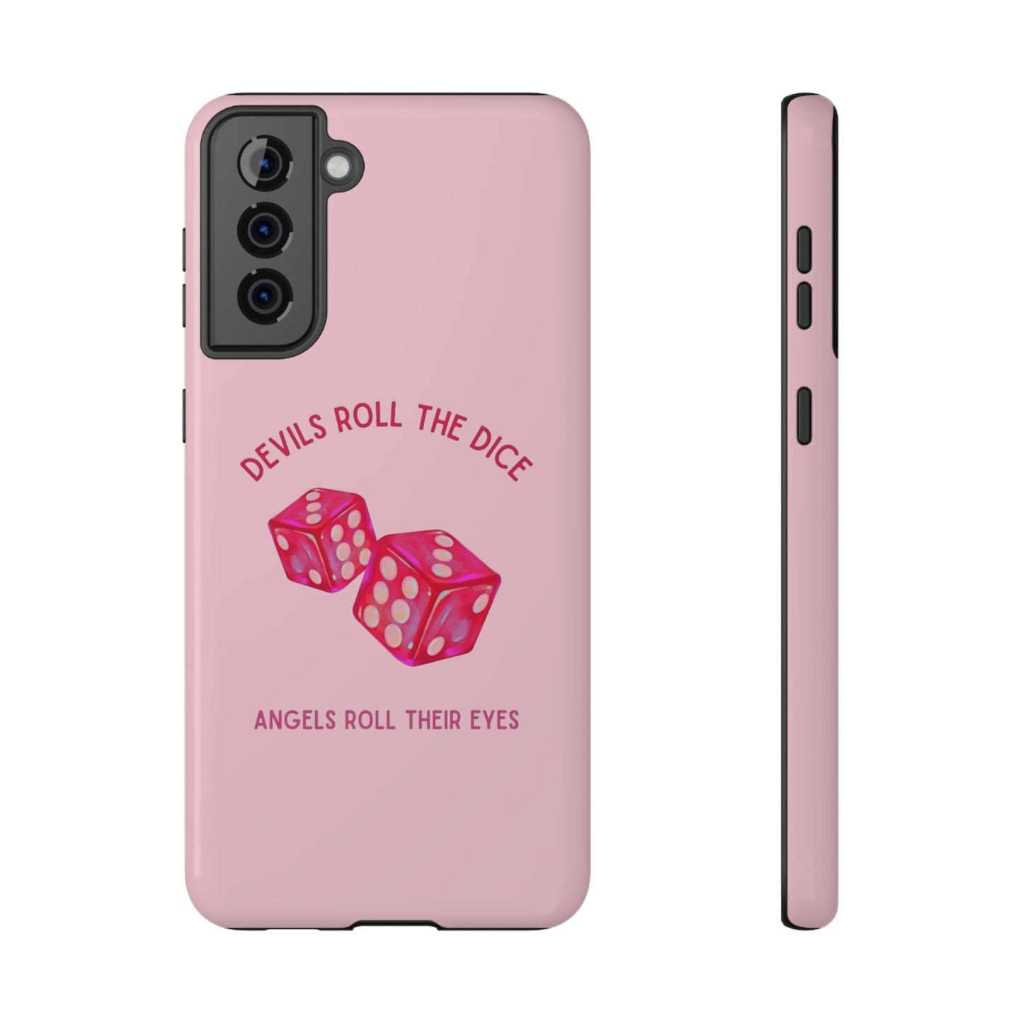 "Devils Roll The Dice, Angels Roll Their Eyes" Taylor Swift Cruel Summer (Lover) Pink Dice Impact-Resistant Phone Cases (Iphone & Samsung)