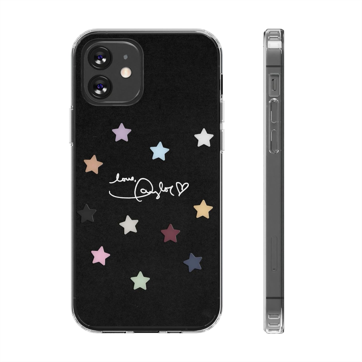 "Love, Taylor" Taylor Swift Confetti Black/Clear Phone Cases (Iphone & Samsung)