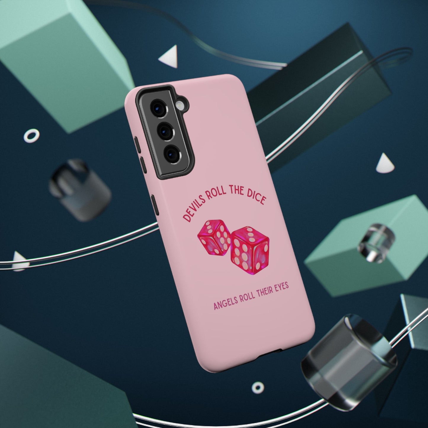 "Devils Roll The Dice, Angels Roll Their Eyes" Taylor Swift Cruel Summer (Lover) Pink Dice Impact-Resistant Phone Cases (Iphone & Samsung)