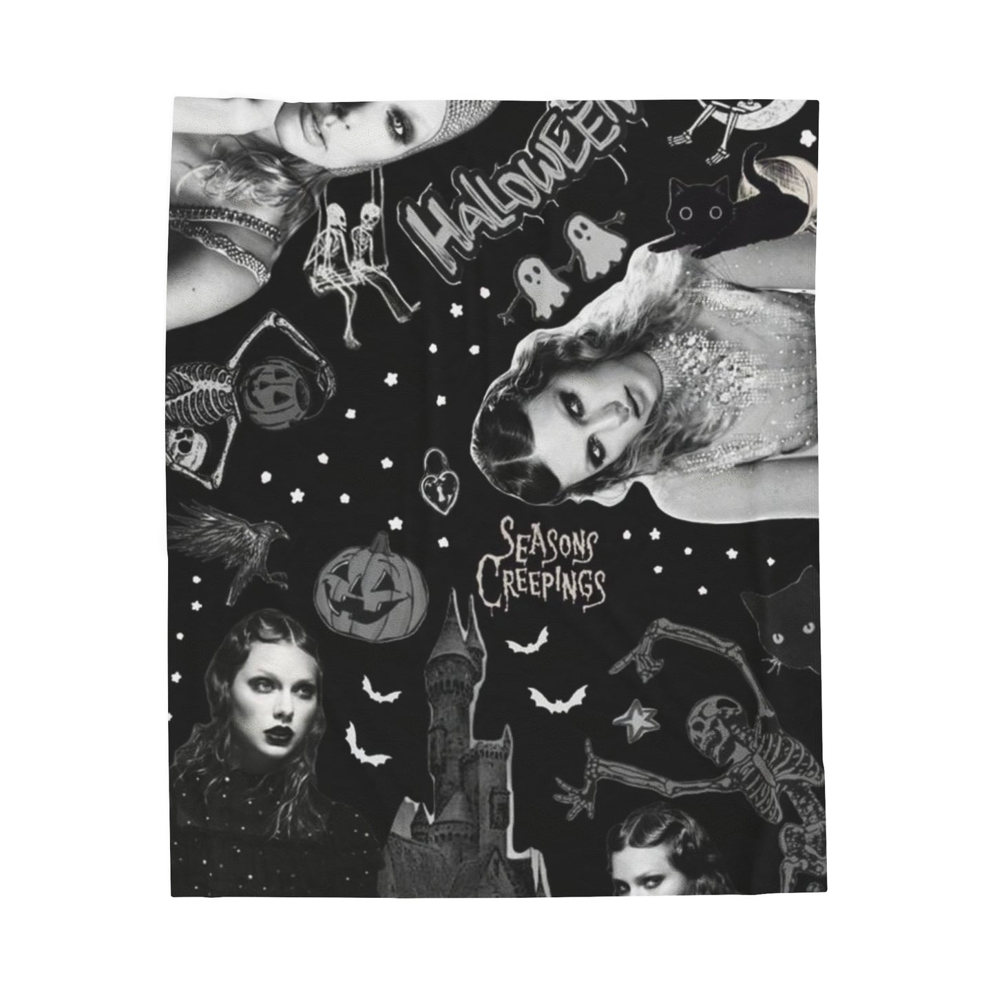 Black Taylor Swift Halloween Velveteen Plush Blanket