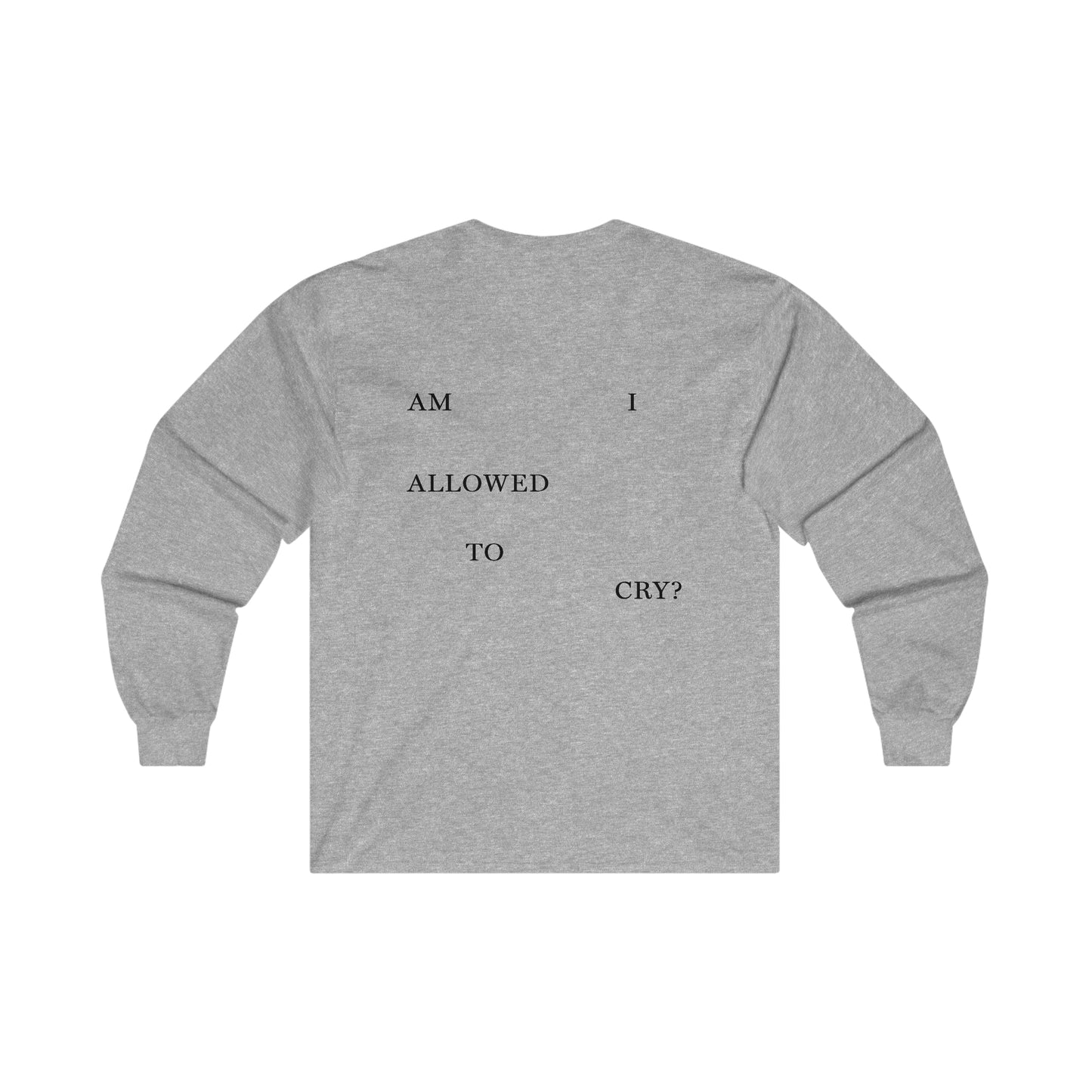 "AM I ALLOWED TO CRY?" TTPD 'The Albatross' Variant Long Sleeve (TS, The Tortured Poets Department, Unisex Ultra Cotton Long Sleeve Tee)