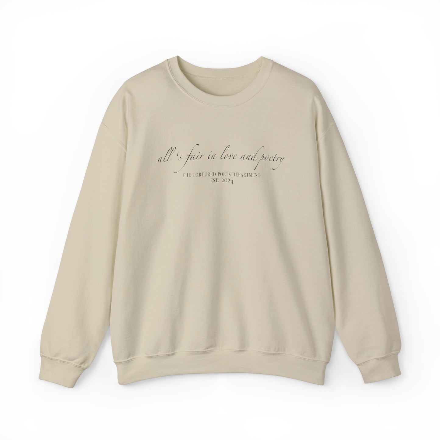 "all's fair in love and poetry" TS (The Tortured Poets Department TS 11) Unisex Heavy Blend™ Crewneck Sweatshirt