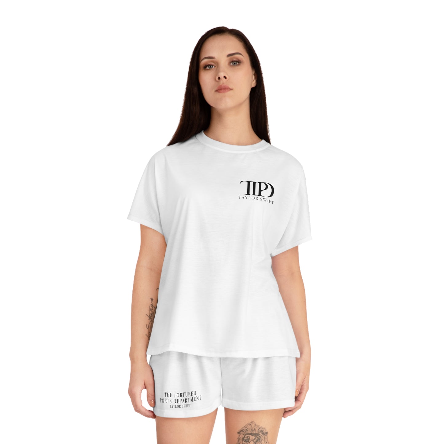 TTPD Women's Shorts PJ Set The Tortured Poets Department Logo (TS TTPD, TS 11)  (AOP)