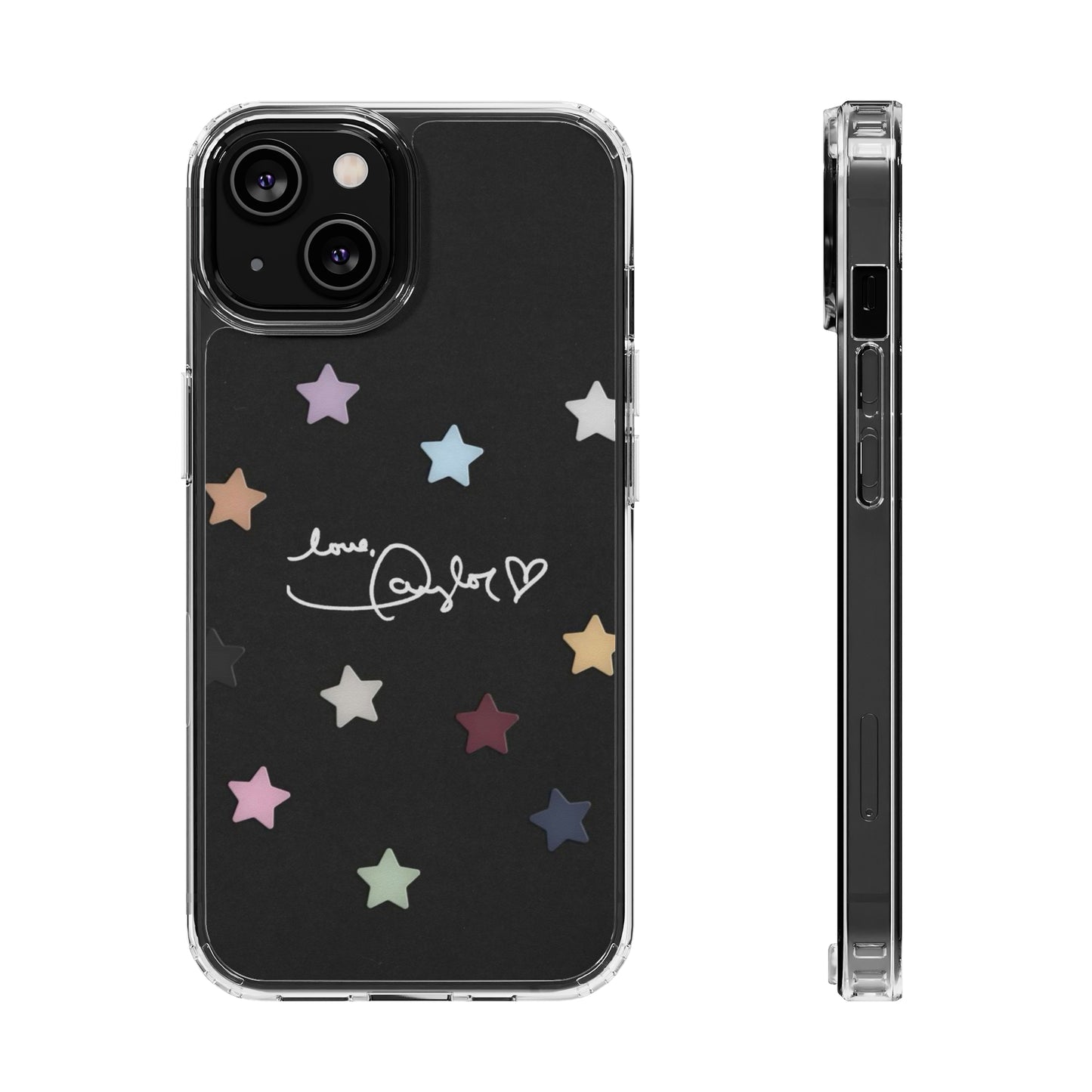 "Love, Taylor" Taylor Swift Confetti Black/Clear Phone Cases (Iphone & Samsung)