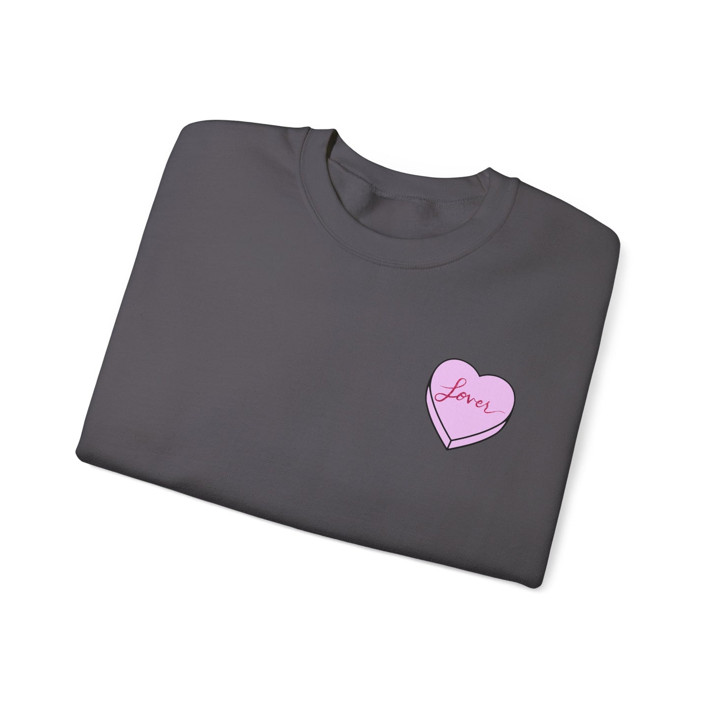 TS "Lover" Valentine's Day Candy Heart Unisex Heavy Blend™ Crewneck Sweatshirt