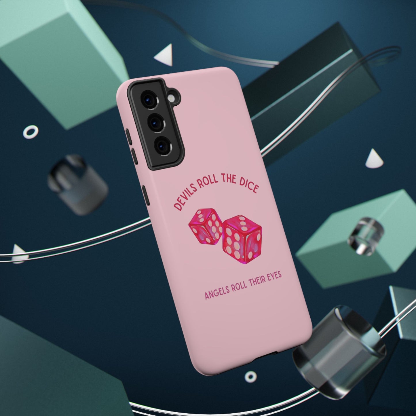 "Devils Roll The Dice, Angels Roll Their Eyes" Taylor Swift Cruel Summer (Lover) Pink Dice Impact-Resistant Phone Cases (Iphone & Samsung)