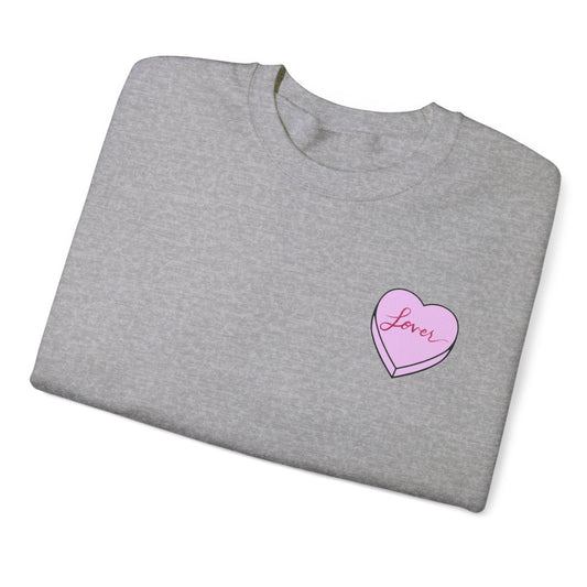 TS "Lover" Valentine's Day Candy Heart Unisex Heavy Blend™ Crewneck Sweatshirt