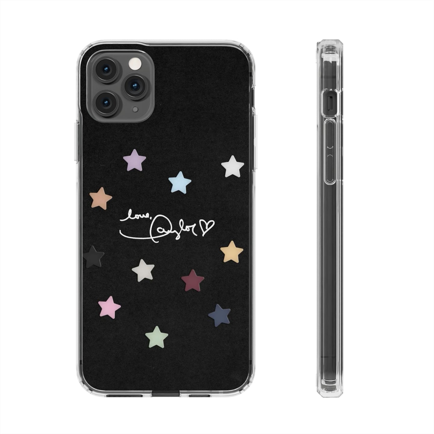 "Love, Taylor" Taylor Swift Confetti Black/Clear Phone Cases (Iphone & Samsung)