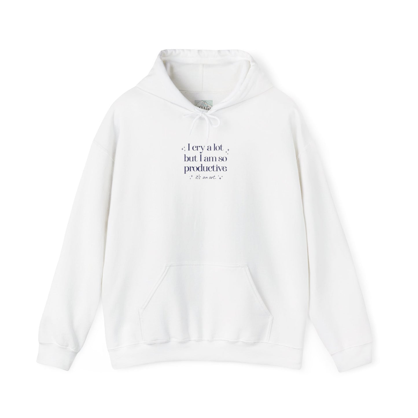 TS "I cry a lot but I am so productive, it's an art." TTPD Hoodie (Multiple Colors Available, Unisex Heavy Blend™ Hooded Sweatshirt)