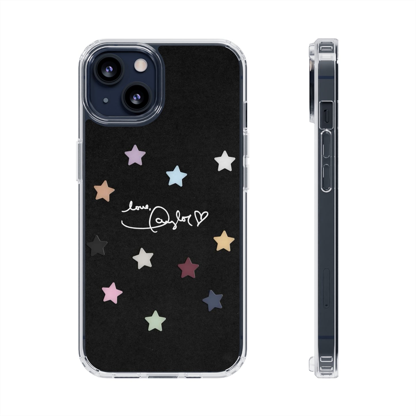 "Love, Taylor" Taylor Swift Confetti Black/Clear Phone Cases (Iphone & Samsung)