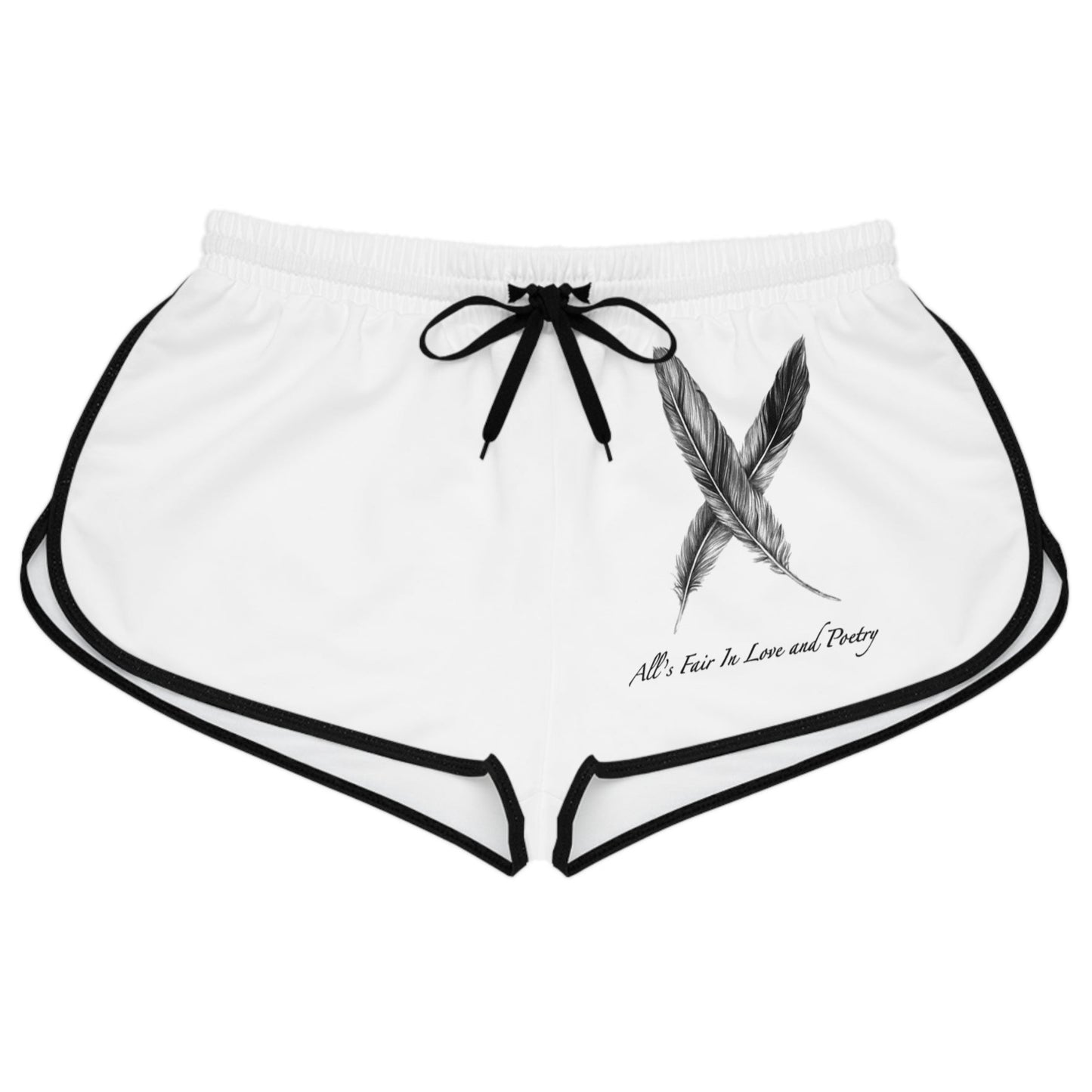 Feathers "All's Fair In Love and Poetry" TTPD Women's Relaxed Shorts (AOP) (TS, The Tortured Poets Department, TS 11)