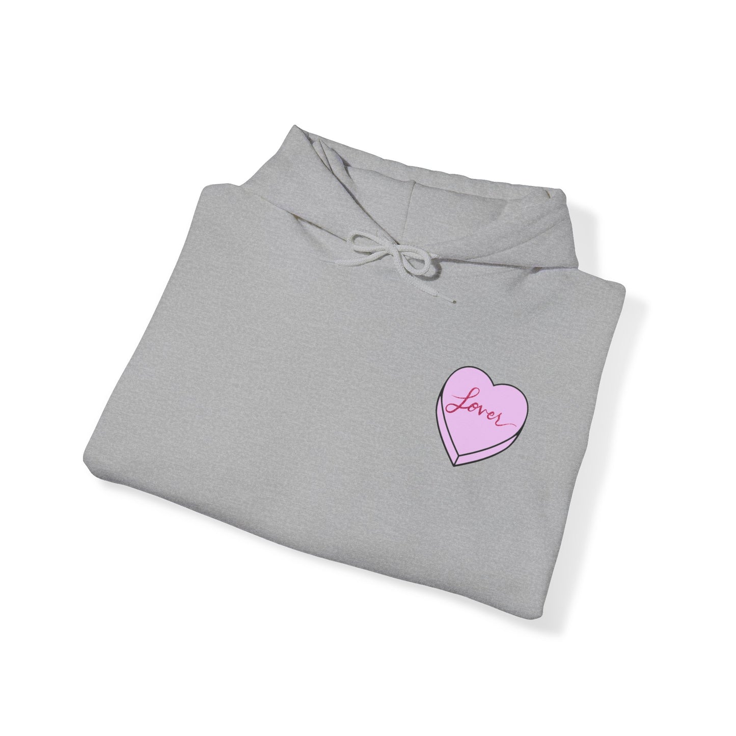 TS "Lover" Valentine's Day Candy Heart Unisex Heavy Blend™ Hooded Sweatshirt